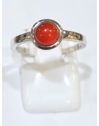 Bague Cornaline Rond Argent 925 Taille 54