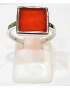 Bague Cornaline Carré Argent 925