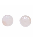 Boucles Quartz Rose Boules Argent 925
