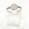Bague Quartz Rose Rond Argent 925 Taille 54