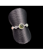 Bague Péridot & Tourmaline Argent 925 Taille 54