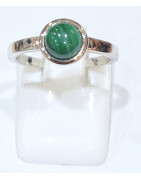 Bague Malachite Rond Argent 925 Taille 50