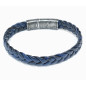 Bracelet Cuir Tressé Bleu 11.5mm 19 + 1.5 cm