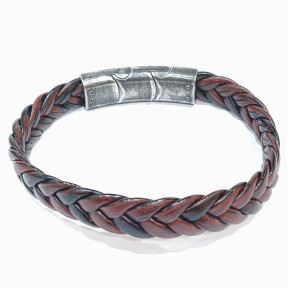Bracelet Cuir Tressé Rouge 11.5mm 19 + 1.5 cm