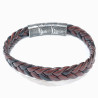 Bracelet Cuir Tressé Rouge 11.5mm 19 + 1.5 cm