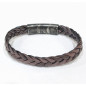 Bracelet Cuir Tressé Gris 11.5mm 19 + 1.5 cm
