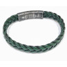 Bracelet Cuir Tressé Vert 11.5mm 19 + 1.5 cm