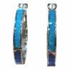 Boucles Imitation Opale Bleue et Nuit Etoilée Type Créole 4x20mm Acier Inox