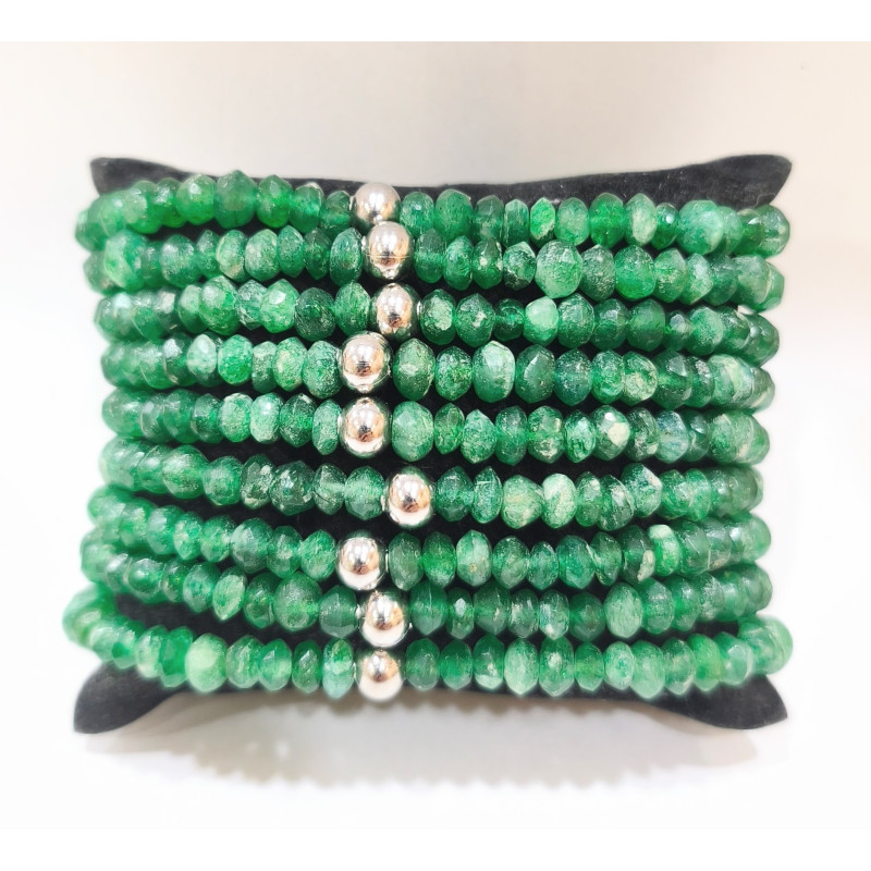 Bracelet Aventurine Baroque avec Insert Bille Acier