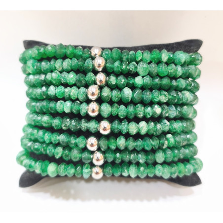Bracelet Aventurine Baroque avec Insert Bille Acier