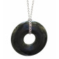 Pendentif Jade Donut Diamètre 5 cm avec Chaîne Acier Inox  62 cm