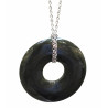 Pendentif Jade Donut Diamètre 5 cm avec Chaîne Acier Inox  62 cm