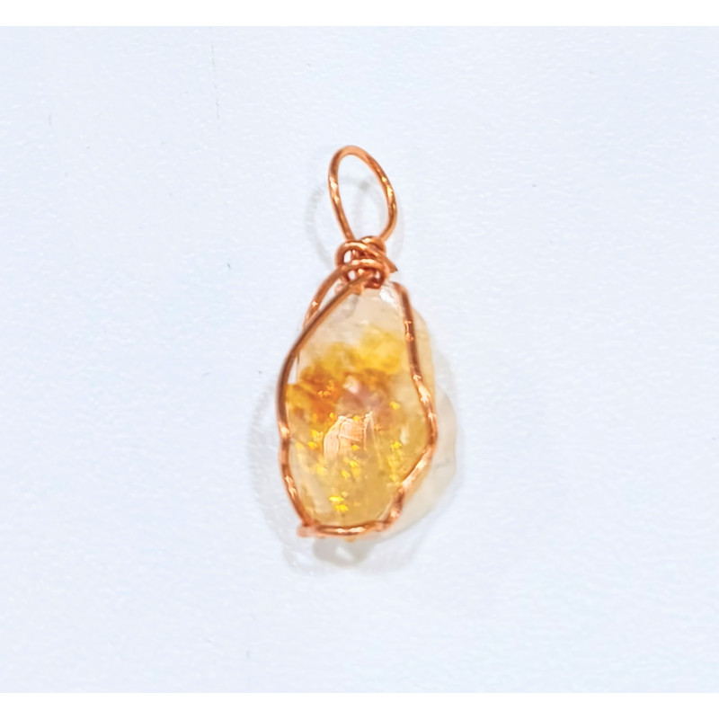 Pendentif Citrine Cage Laiton