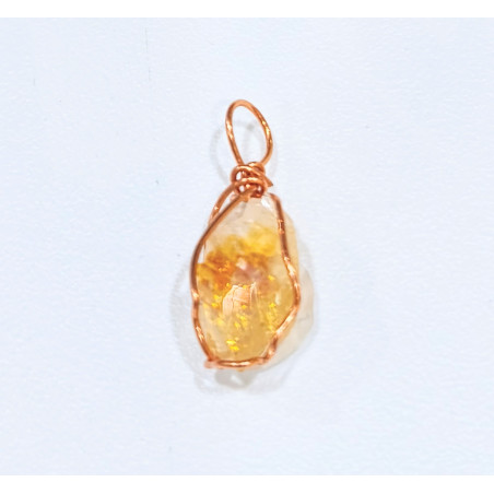 Pendentif Citrine Cage Laiton