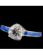 Bague Topaze bleue Acier inox Taille 58