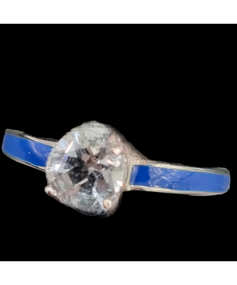 Bague Topaze bleue Acier inox Taille 58