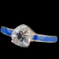Bague Topaze bleue Acier inox Taille 58
