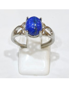 Bague Lapis-Lazuli Acier Inox Taille Réglable