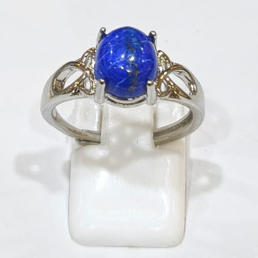 Bague Lapis-Lazuli Acier Inox Taille Réglable