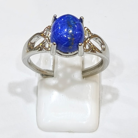 Bague Lapis-Lazuli Acier Inox Taille Réglable