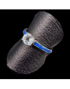 Bague Topaze bleue Acier inox Taille 58