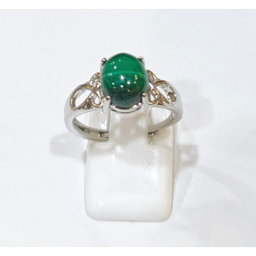 Bague Malachite Acier Inox Taille Réglable