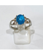 Bague Apatite Acier Inox Taille Réglable
