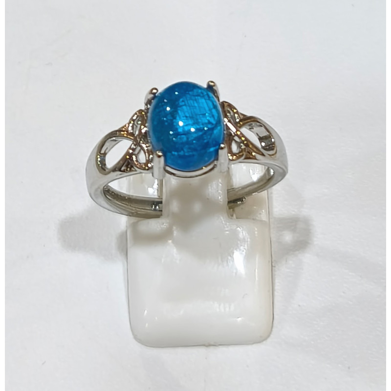 Bague Apatite Acier Inox Taille Réglable