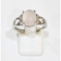 Bague Quartz Rose Acier Inox Taille Réglable