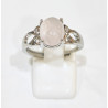 Bague Quartz Rose Acier Inox Taille Réglable
