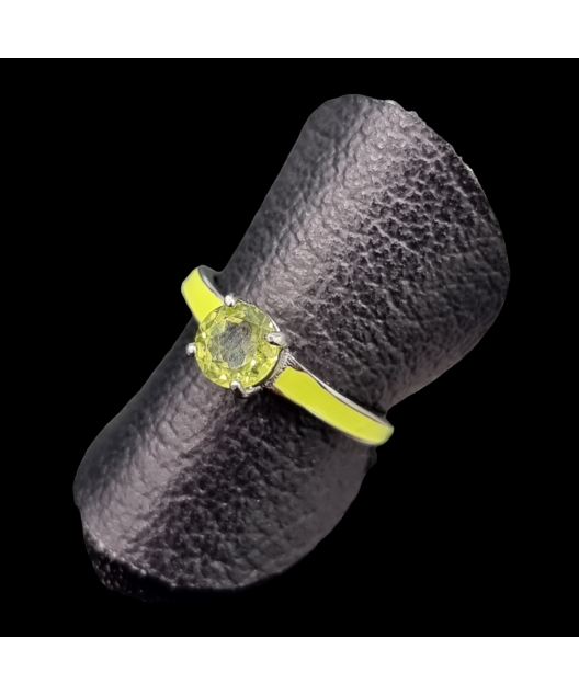 Bague Péridot Acier inox émaillé