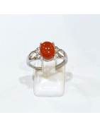 Bague Cornaline Acier Taille Réglable