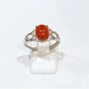 Bague Cornaline Acier Taille Réglable