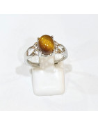 Bague Œil de Tigre Acier Inox Taille Réglable