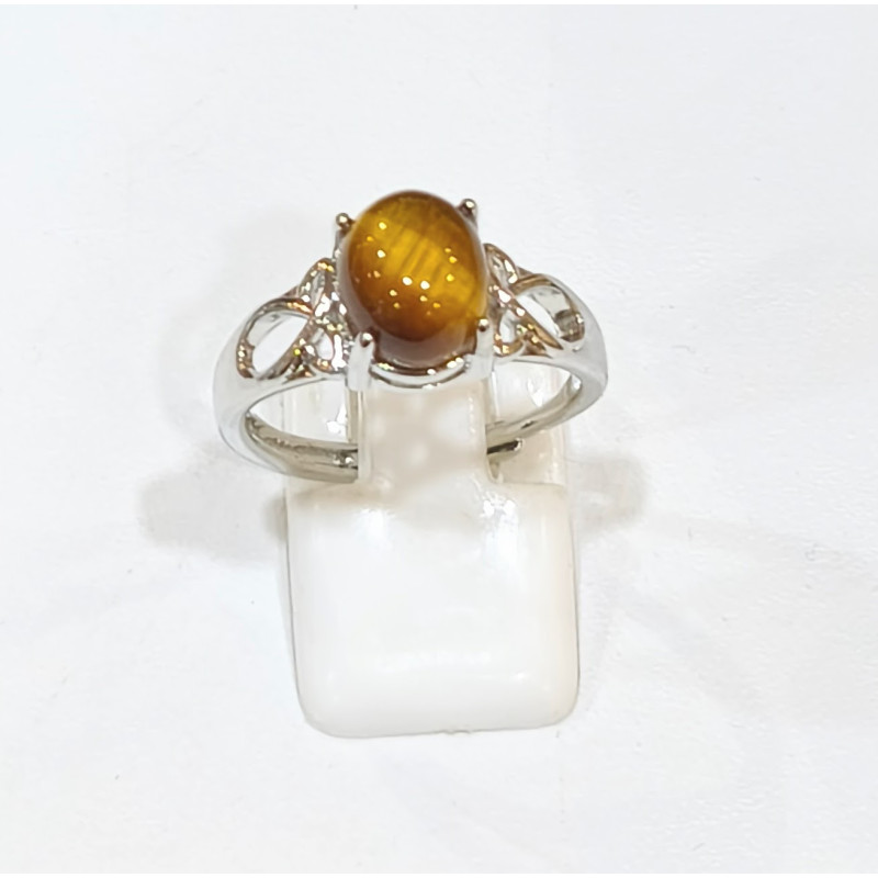 Bague Œil de Tigre Acier Inox Taille Réglable
