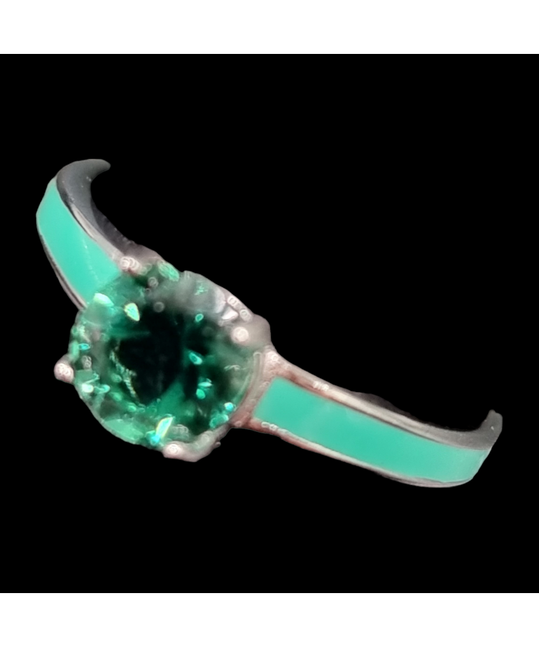 Bague tourmaline verte Acier inox taille 54