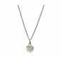 Pendentif Cristal de Roche Cœur avec Chaîne Acier Inox 46 cm