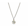 Pendentif Cristal de Roche Cœur avec Chaîne Acier Inox 46 cm