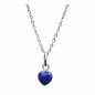 Pendentif Lapis-Lazuli Cœur avec Chaine Acier Inox 46 cm