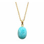 Pendentif Amazonite avec Chaîne Acier Inox Plaquée Or 46 cm