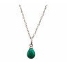 Pendentif Malachite avec Chaîne Acier Inox 46 cm