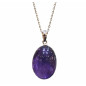 Pendentif Améthyste avec Chaîne Acier Inox 46 cm