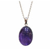Pendentif Améthyste avec Chaîne Acier Inox 46 cm