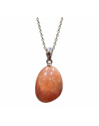 Pendentif Pierre de Soleil avec Chaîne Acier Inox 46 cm