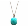 Pendentif Amazonite avec Chaîne Acier Inox 46 cm