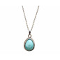 Pendentif Amazonite Sertie sur Chaîne Acier Inox 46 cm