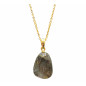 Pendentif Labradorite avec Chaîne Plaquée Or 40 + 10 cm