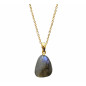 Pendentif Labradorite avec Chaîne Plaquée Or 40 + 10 cm