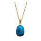Pendentif Apatite Bleue avec Chaîne Plaquée Or 40 + 10 cm