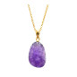 Pendentif Améthyste avec Chaîne Plaquée Or 40 + 10 cm